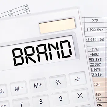 Brand concept on a calculator