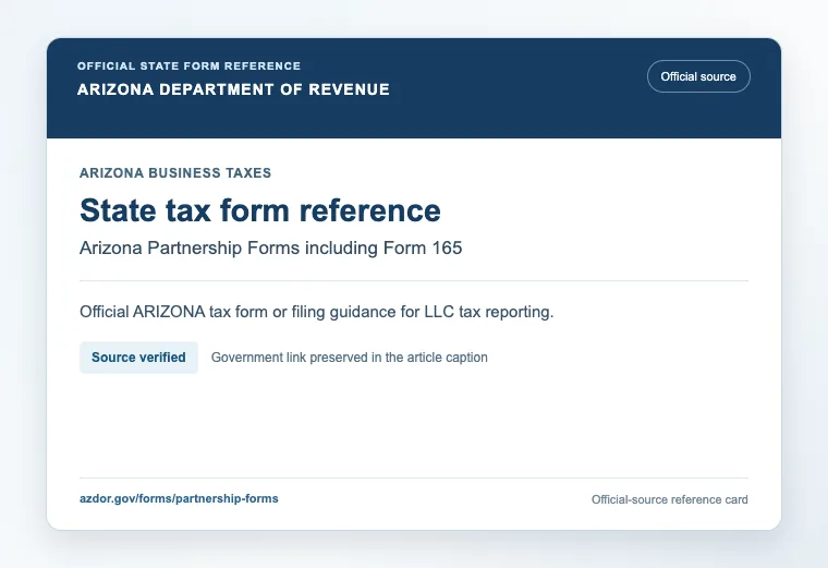 Official Arizona state tax form or filing guidance reference for LLC tax reporting