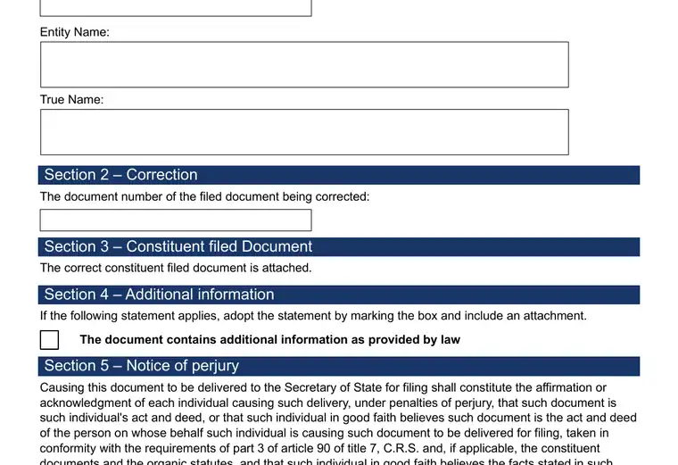 Official Colorado LLC formation form showing registered-agent, organizer, and submission details
