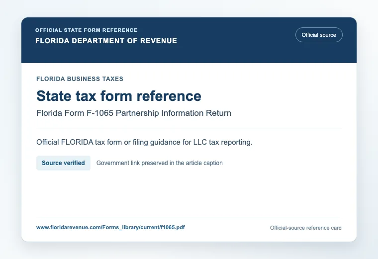 Official Florida state tax form or filing guidance reference for LLC tax reporting