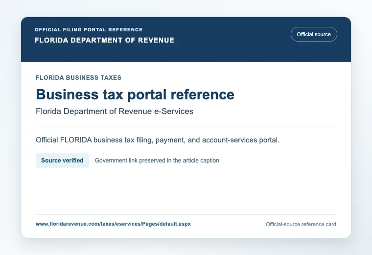 Official Florida business tax filing and payment portal reference
