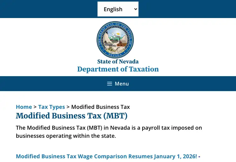 Official Nevada LLC tax form or instructions showing state filing requirements, tax details, and due-date information