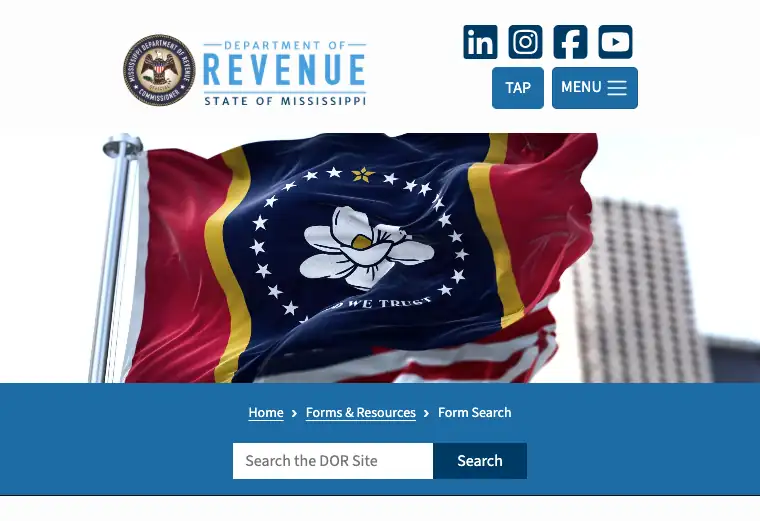 Official Mississippi LLC tax form or instructions showing state filing requirements, tax details, and due-date information