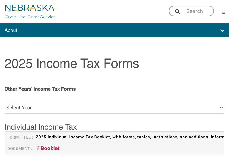 Official Nebraska LLC tax form or instructions showing state filing requirements, tax details, and due-date information