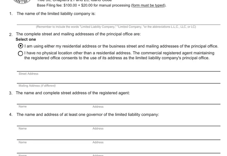 Official Idaho LLC formation filing source