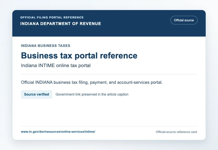 Official Indiana business tax filing and payment portal reference