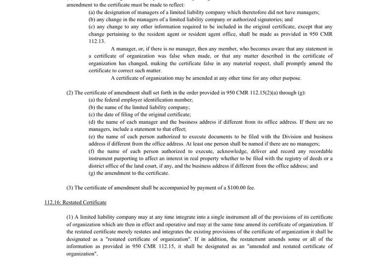 Official Massachusetts LLC additional LLC cost source
