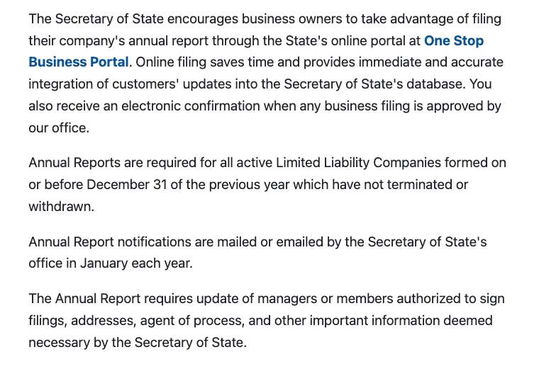 Official West Virginia LLC additional LLC cost source