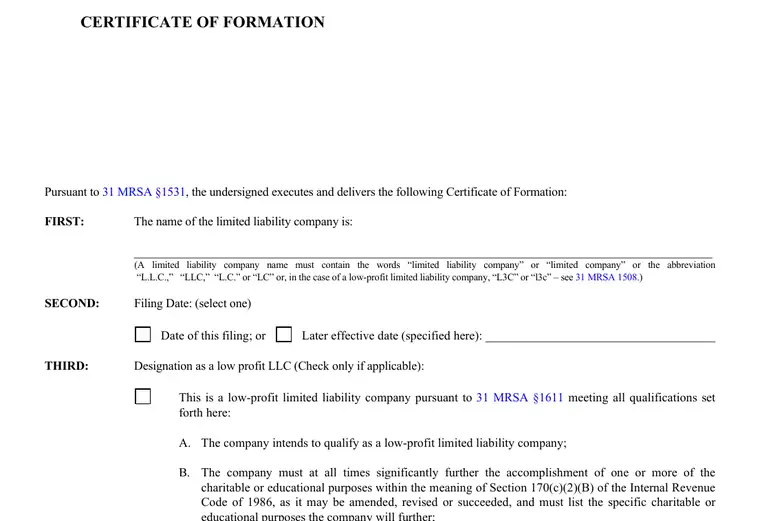 Official Maine LLC formation filing source