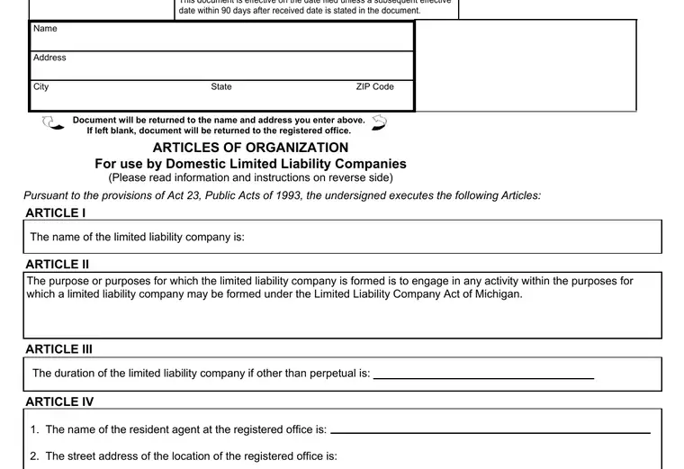 Official Michigan LLC formation filing source