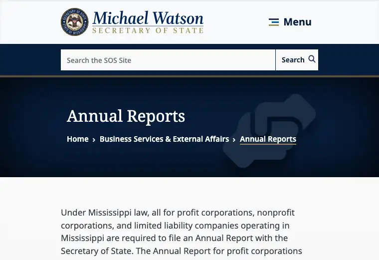 Official Mississippi LLC additional LLC cost source