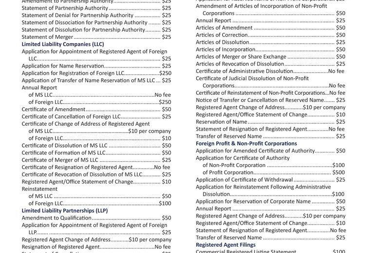 Official Mississippi LLC source showing formation filing requirements and submission details