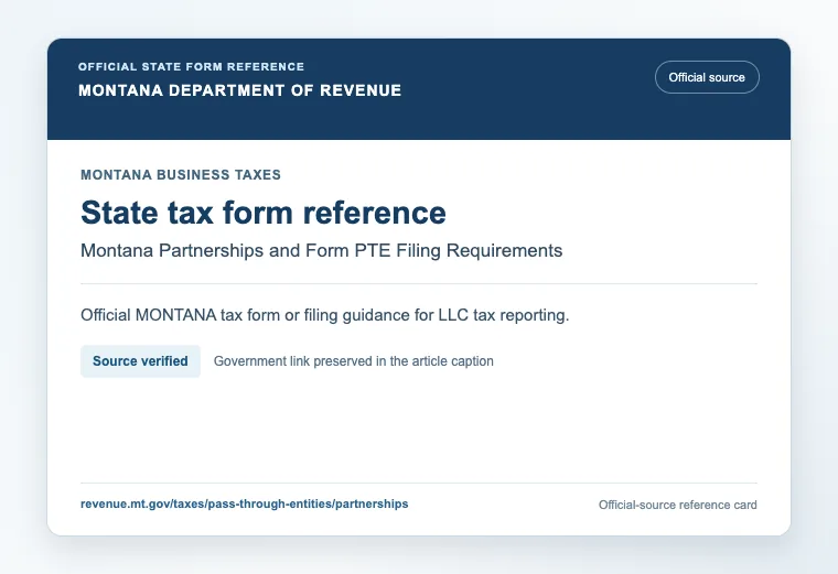 Official Montana state tax form or filing guidance reference for LLC tax reporting