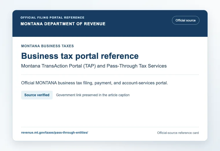Official Montana business tax filing and payment portal reference