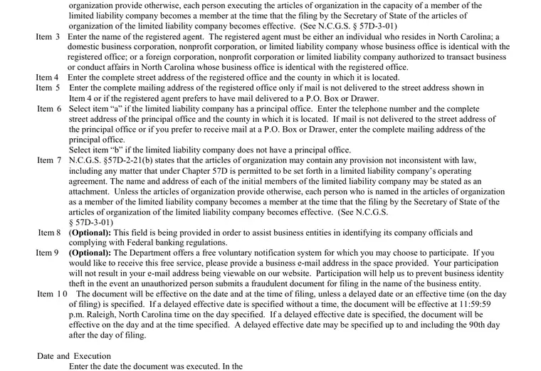 Official North Carolina LLC formation filing source