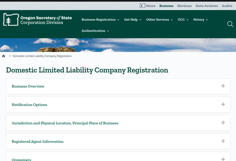 Official Oregon LLC source showing formation filing requirements and submission details