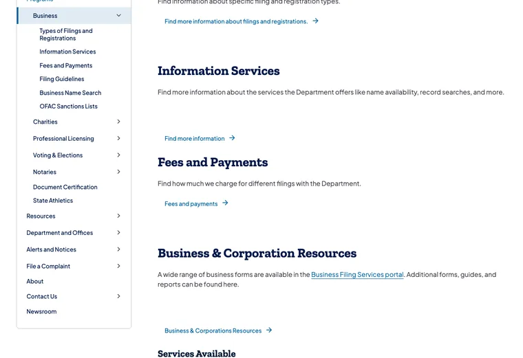 Official Pennsylvania LLC source showing processing times and expedited filing options
