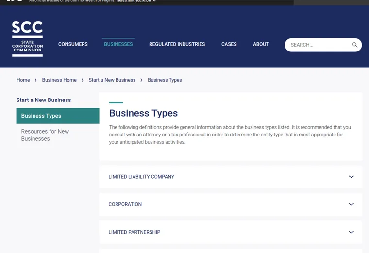 Official Virginia LLC source showing formation filing requirements and submission details