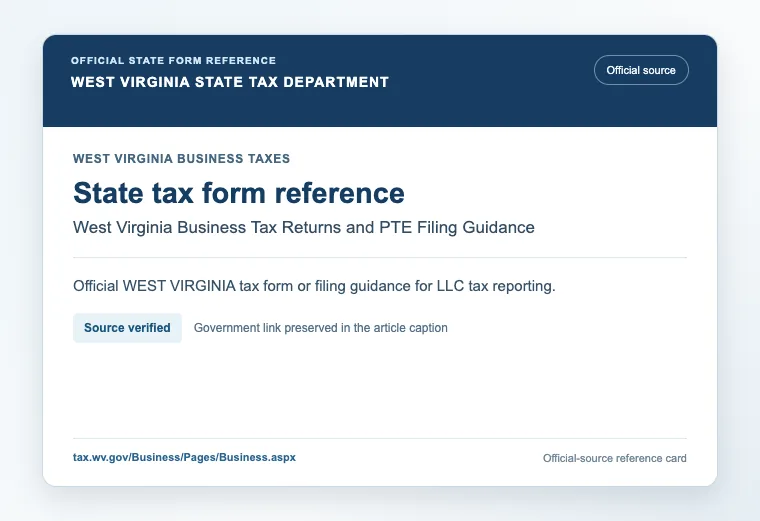 Official West Virginia state tax form or filing guidance reference for LLC tax reporting