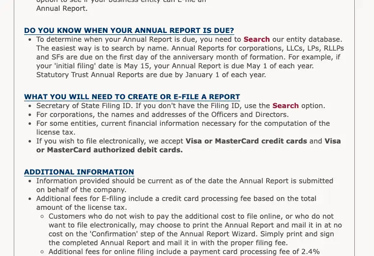 Official Wyoming LLC additional LLC cost source