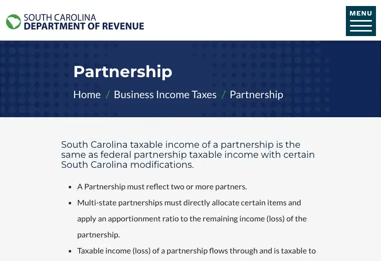 Official South Carolina LLC tax form or instructions showing state filing requirements, tax details, and due-date information