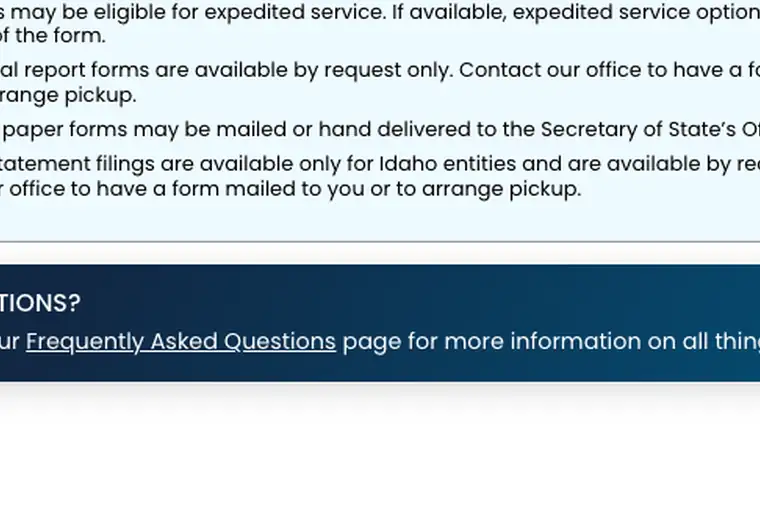 Official Idaho LLC dissolution source reference for the filing process and requirements