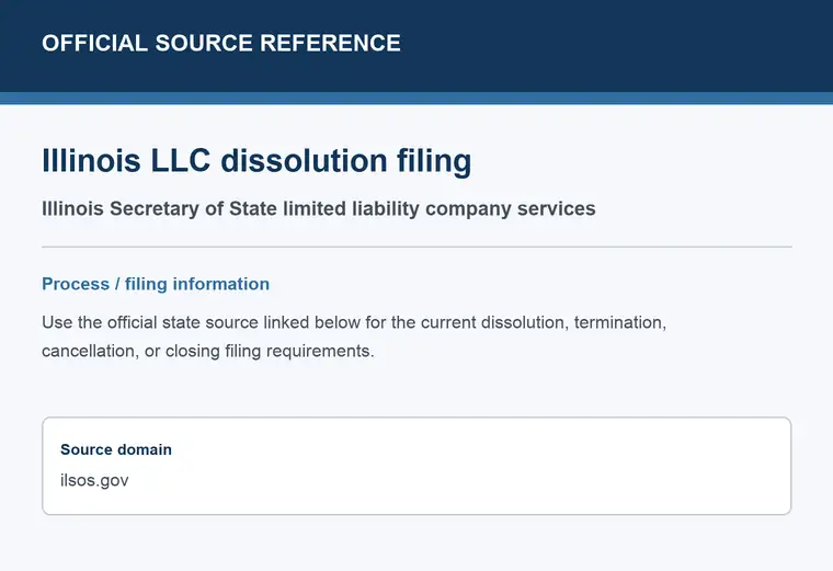 Official Illinois LLC dissolution source reference for the filing process and requirements