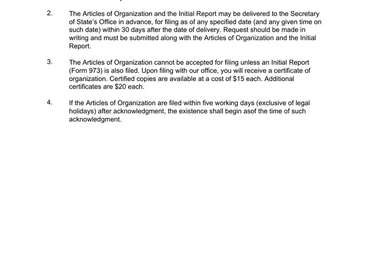 Official Louisiana LLC formation form showing registered-agent, organizer, and submission details