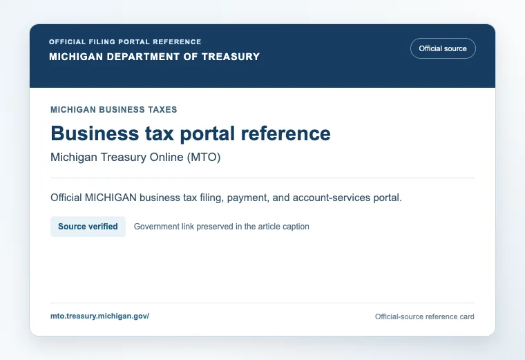 Official Michigan business tax filing and payment portal reference