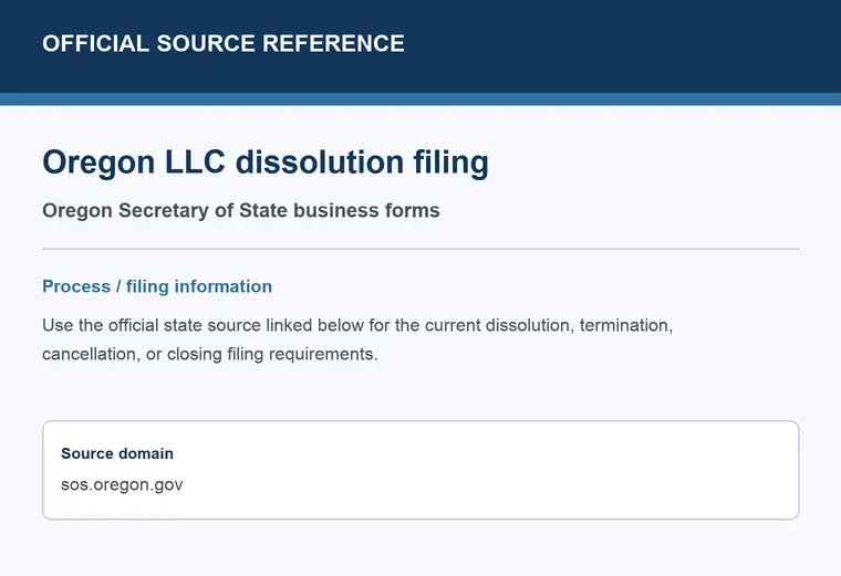Official Oregon LLC dissolution source reference for the filing process and requirements