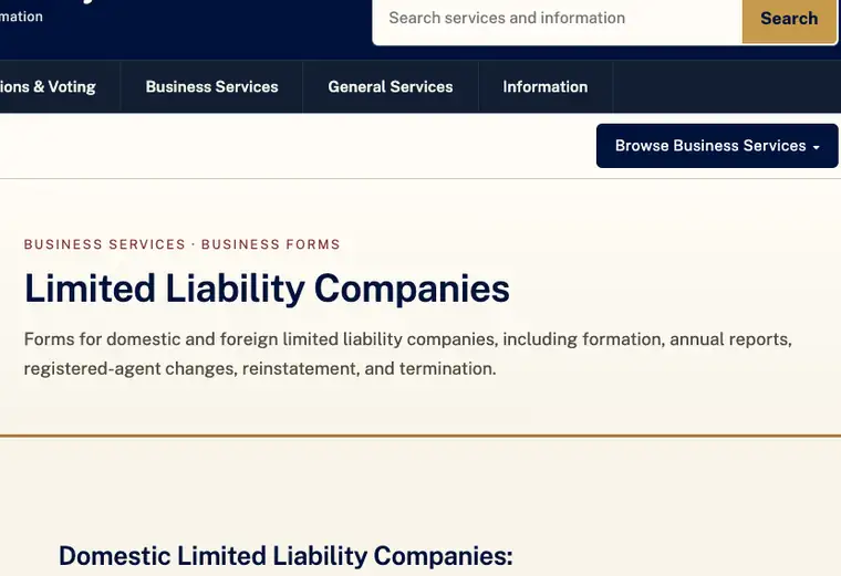Official South Dakota LLC dissolution source reference for the filing process and requirements