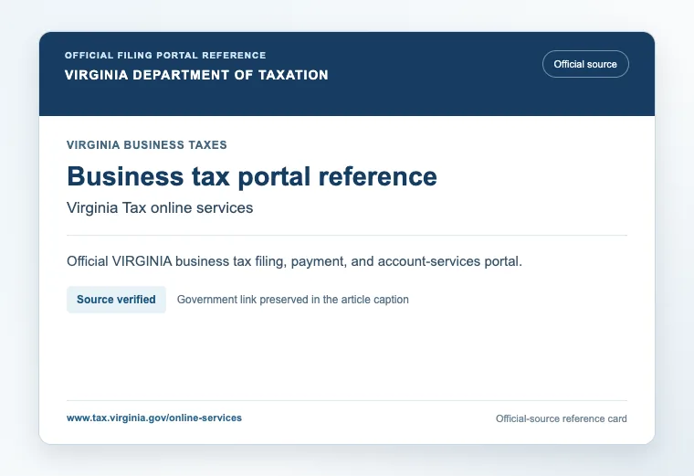 Official Virginia business tax filing and payment portal reference