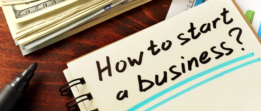 Writing down notes on how to start a business in California