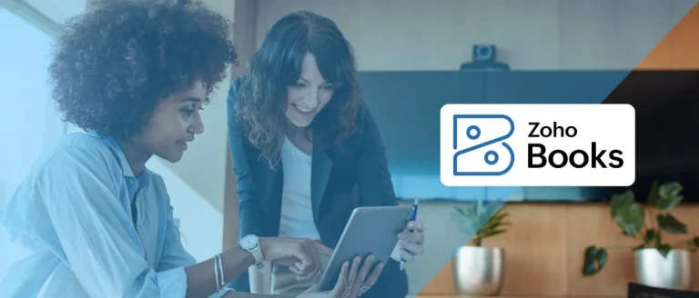 Business people using Zoho Books