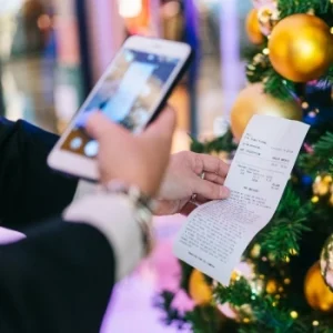 Taking a photo of the receipt