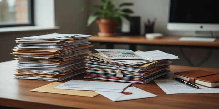 neat piles of mails
