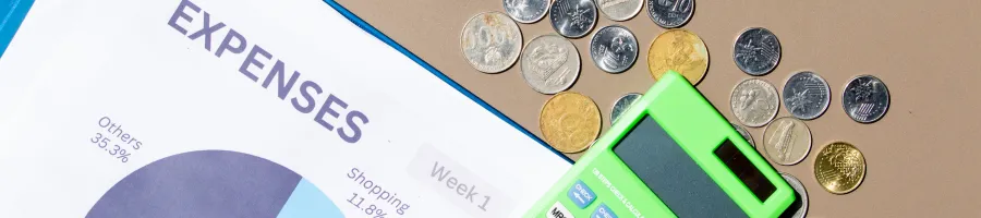 Expenses being tracked on a table