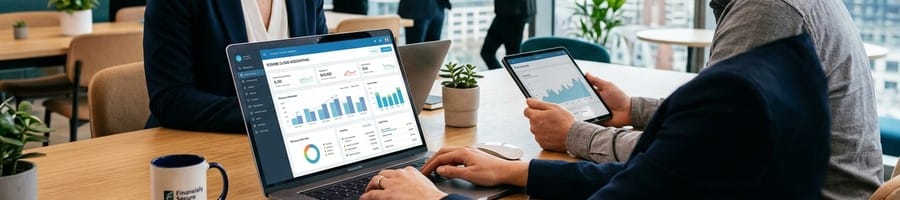 hands typing on accounting software