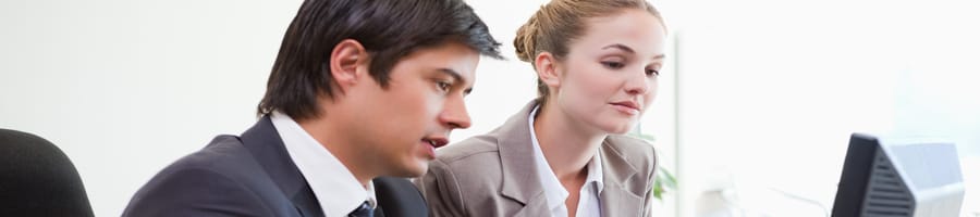 Business man and woman in business meeting