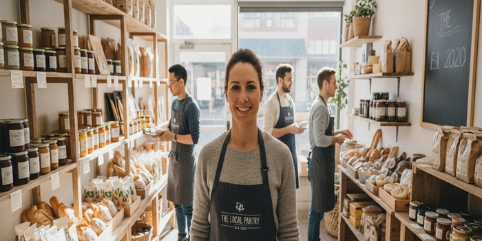 a female entrepreneur inside her store
