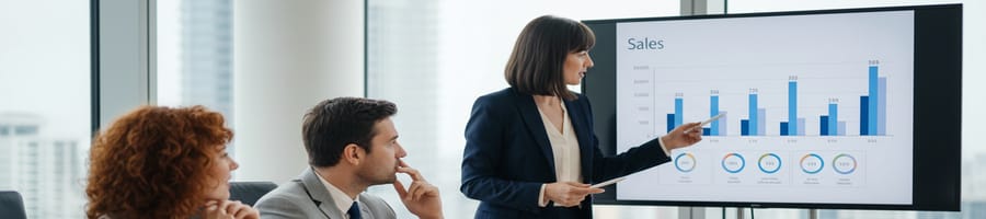two people listening while a woman is talking during the meeting