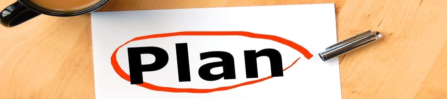 a paper with a text saying "Plan" encircled