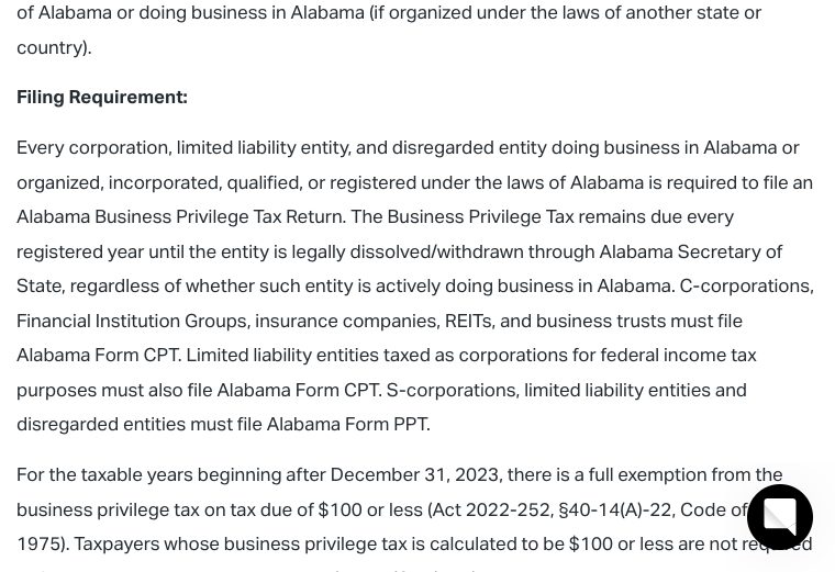 Official Alabama Department of Revenue Form PPT filing requirement