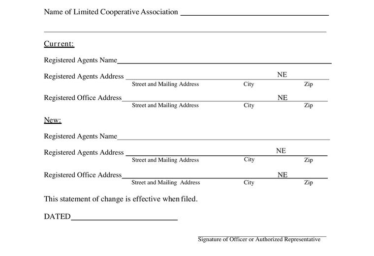 Official Nebraska registered-agent requirements source screenshot showing agent requirements and filing details
