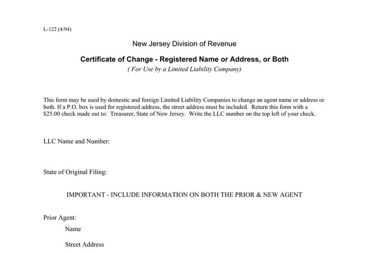 Official New Jersey registered-agent requirements source screenshot showing agent requirements and filing details