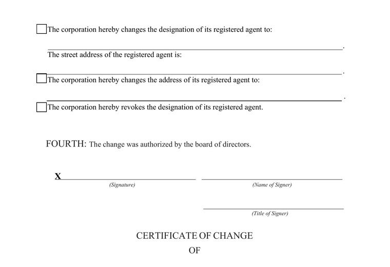 Official New York registered-agent change filing source screenshot showing the change filing information