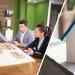 A group of employees discussing LLC for real estate